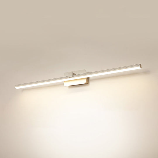 Minimalist Led Sconce For Powder Room Wall - Linear Metal Design White / Small Warm