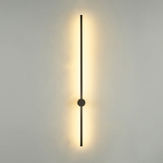 Contemporary Slim Tube Sconce Led Wall Light Fixture For Living Room - Metal Design