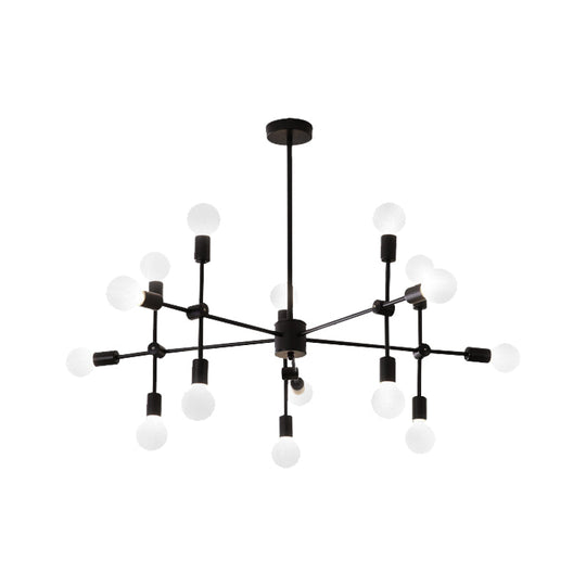 Modernist Sputnik Chandelier: Opal Glass 9/12/15 Lights Black/Gold