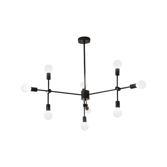 Modernist Sputnik Chandelier: Opal Glass 9/12/15 Lights Black/Gold