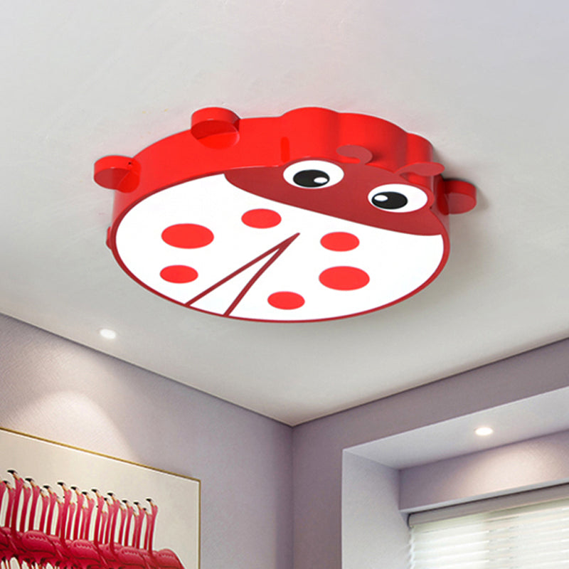 Plafonnier pour chambre de bébé en forme de coccinelle - Lampe fine en acrylique et métal