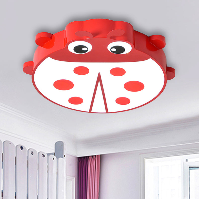 Baby Room Cartoon Ladybug Ceiling Mount Light - Slim Acrylic & Metal Lamp