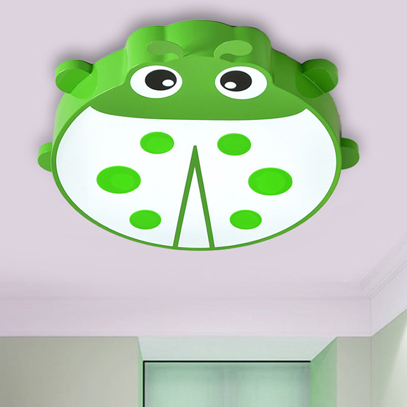 Baby Room Cartoon Ladybug Ceiling Mount Light - Slim Acrylic & Metal Lamp