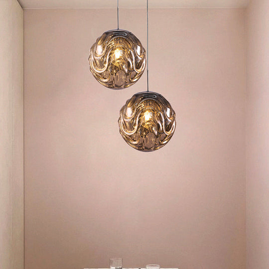 Modern Glass Pendant Light With Multi-Colored Shade - Meringue Hanging Ceiling Fixture