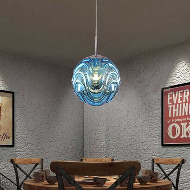 Modern Glass Pendant Light With Multi-Colored Shade - Meringue Hanging Ceiling Fixture