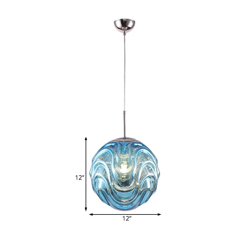 Modern Glass Pendant Light With Multi-Colored Shade - Meringue Hanging Ceiling Fixture