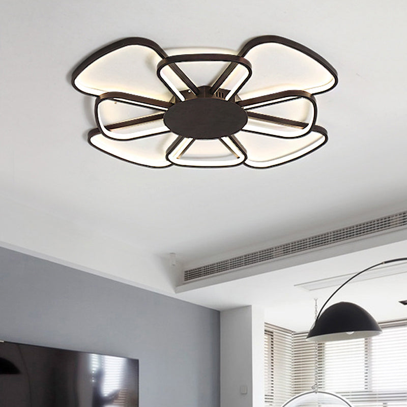 Windmill Led Flush Mount Ceiling Lamp For Living Room - Beautiful Acrylic Lighting Coffee / Warm