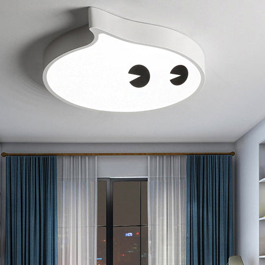 Cartoon Face Led Ceiling Lamp For Boys Bedroom White / 18