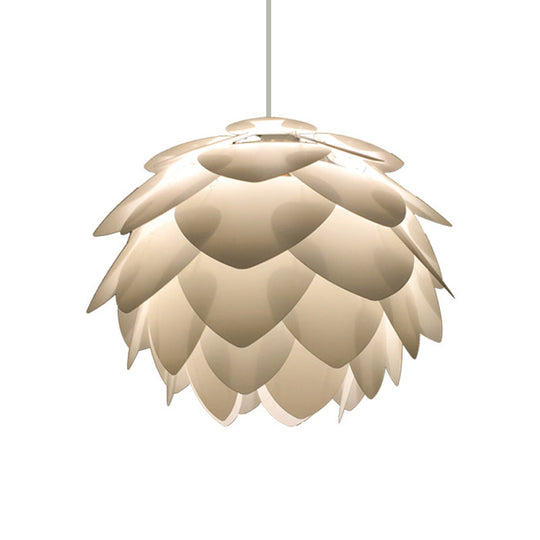 White Squama Pendant Light - Nordic Style, 1-Light Suspension for Dining Room