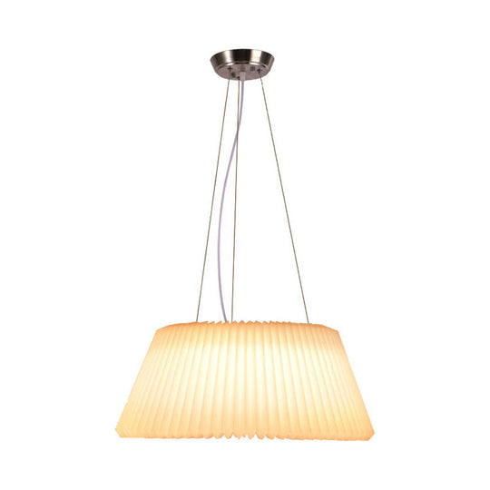 White Modern Barrel Ceiling Pendant - Plastic 1 Light Restaurant Lamp (18/22.5 Wide)