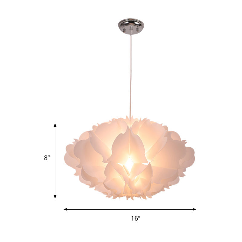 Art Deco Cloud Hanging Ceiling Light: Acrylic 1 Light White Dining Room Suspension (16/23.5 Wide)