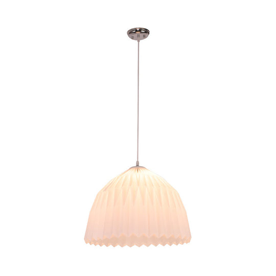 Minimalist White Acrylic Dome Pendant Light For Dining Room