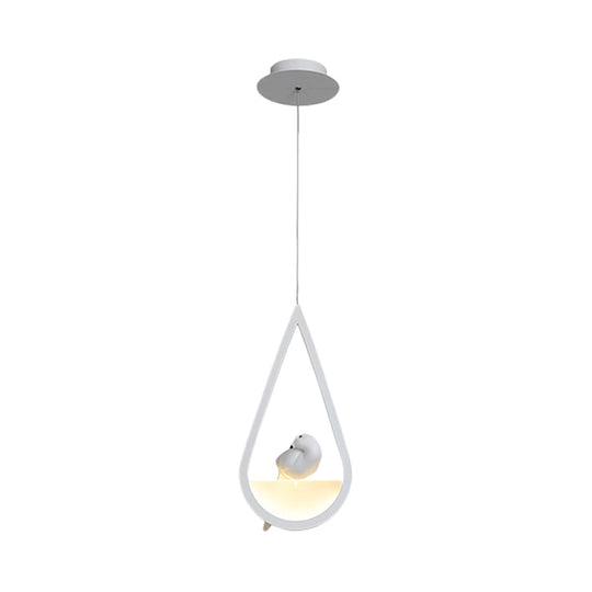 Waterdrop Pendant Lamp In Black/White - Acrylic Frame 1/2/3 Lights Dining Room Ceiling Lighting