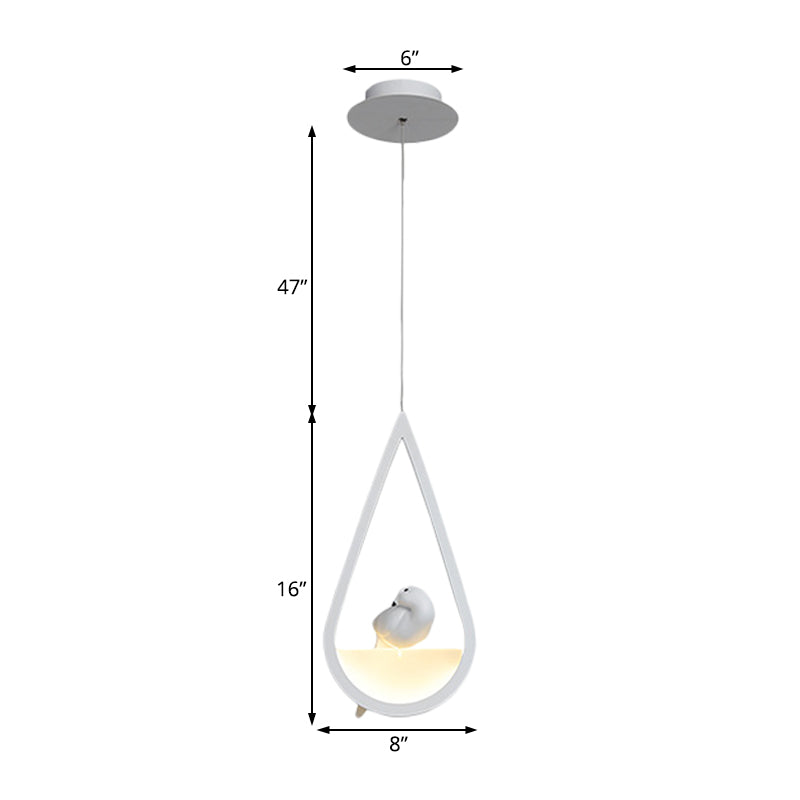 Waterdrop Acrylic Hanging Lamp: 1/2/3 Lights | Black/White | Warm/White Light | Dining Room Pendant