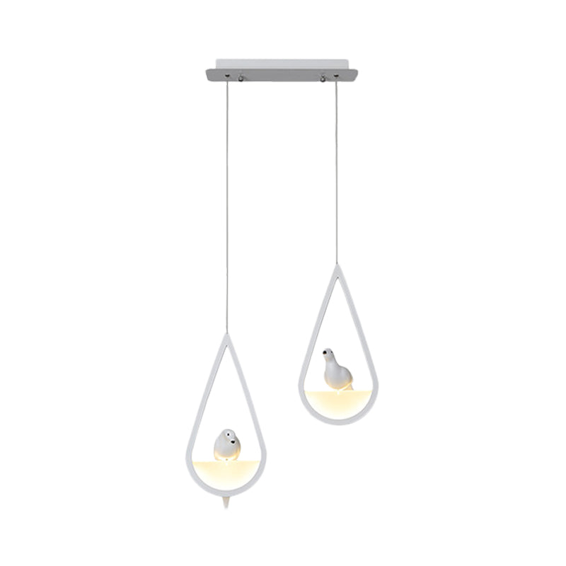 Waterdrop Acrylic Hanging Lamp: 1/2/3 Lights | Black/White | Warm/White Light | Dining Room Pendant