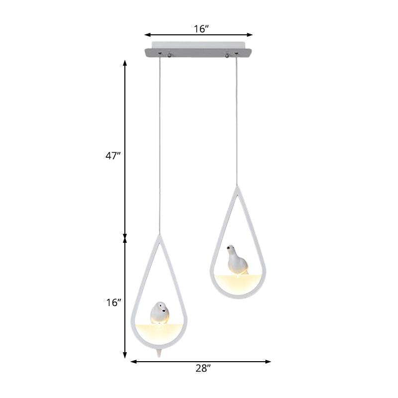 Waterdrop Acrylic Hanging Lamp: 1/2/3 Lights | Black/White | Warm/White Light | Dining Room Pendant