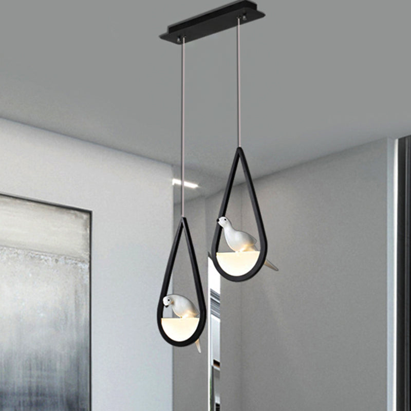 Waterdrop Acrylic Hanging Lamp: 1/2/3 Lights | Black/White | Warm/White Light | Dining Room Pendant