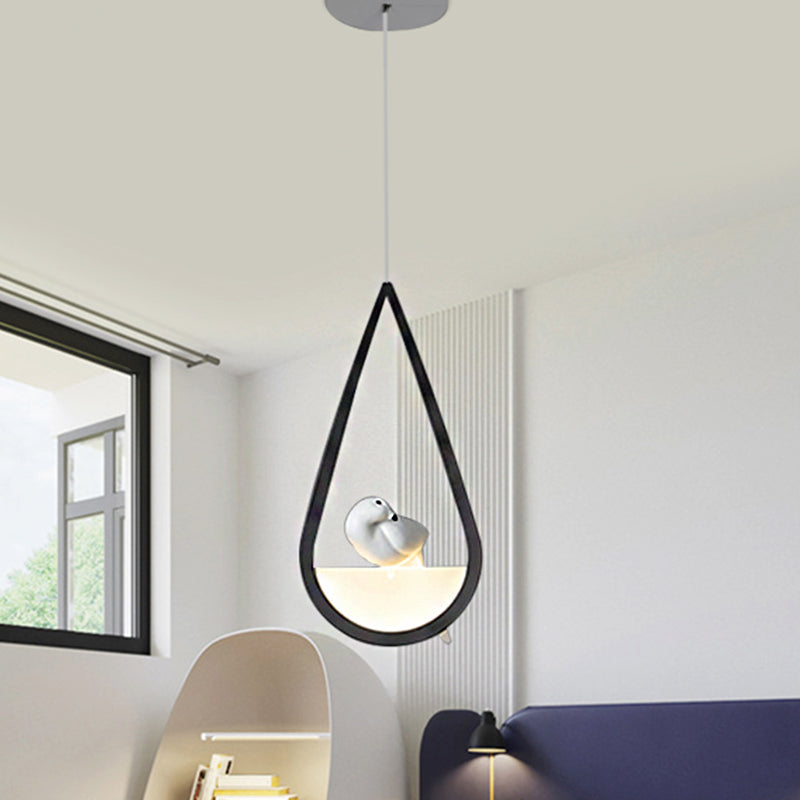 Waterdrop Acrylic Hanging Lamp: 1/2/3 Lights | Black/White | Warm/White Light | Dining Room Pendant