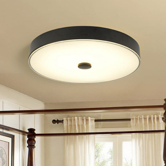 Classic Bedroom Led Flush Mount Lighting: Cream Glass Round Shape