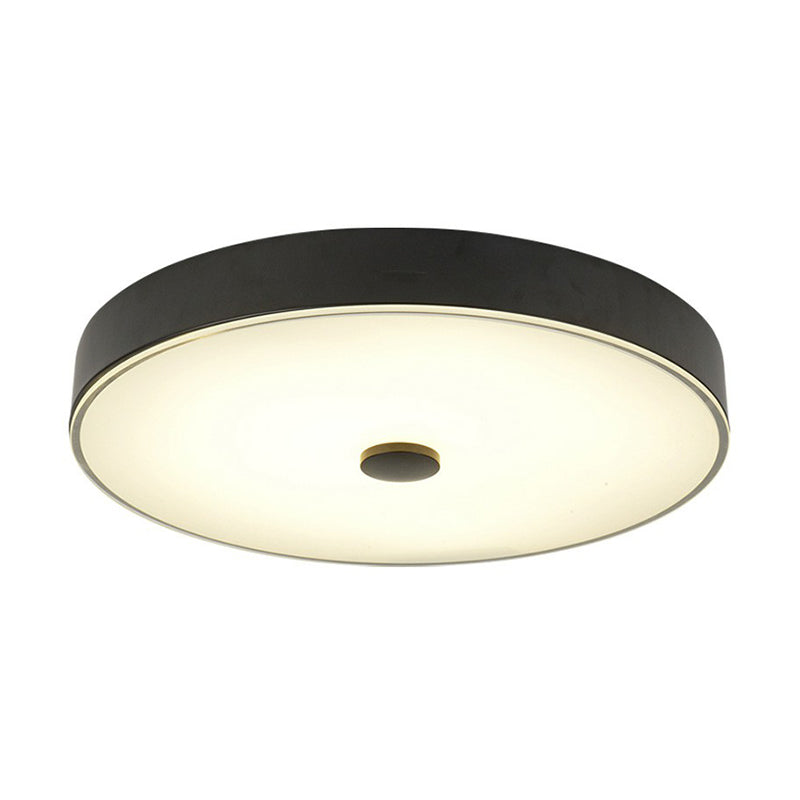 Classic Bedroom Led Flush Mount Lighting: Cream Glass Round Shape