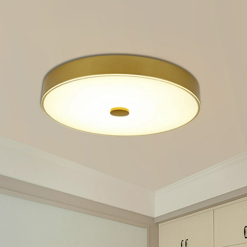 Classic Bedroom Led Flush Mount Lighting: Cream Glass Round Shape