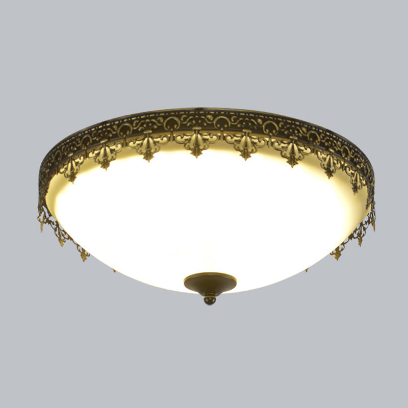 Retro Acrylic Flush Mount Ceiling Light - Brown-Black Shaded Single Bedroom Lighting