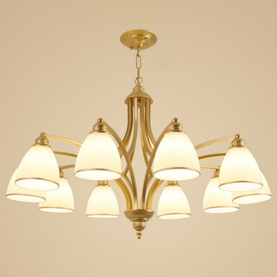 Vintage Frosted Glass Chandelier Pendant Light For Living Room Decor