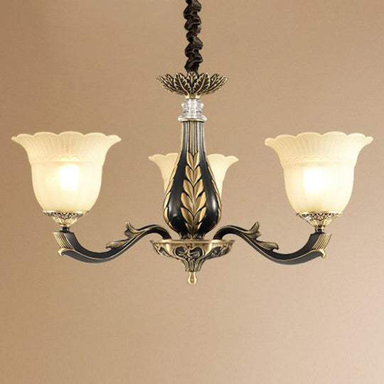 Vintage Gold-Black Chandelier Pendant Light For Dining Room Decor