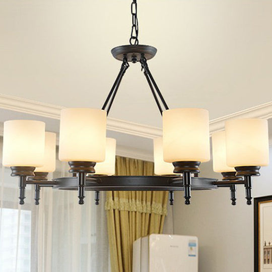 Opal Glass Pendant Chandelier Light For Retro Living Room Décor