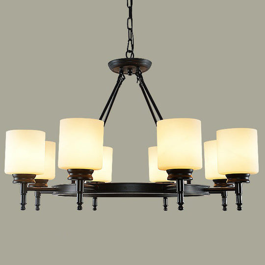 Opal Glass Pendant Chandelier Light For Retro Living Room Décor