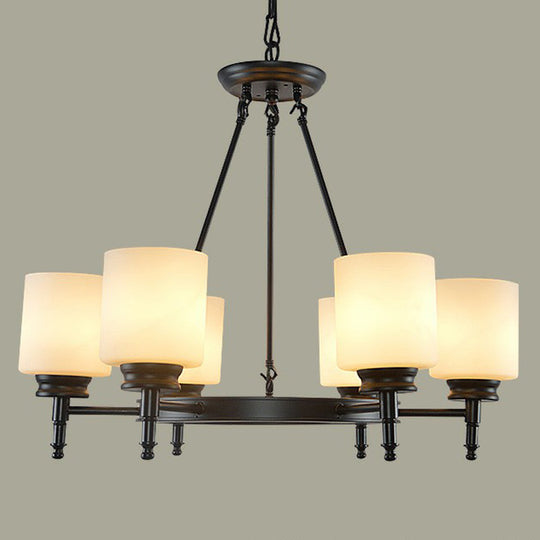 Opal Glass Pendant Chandelier Light For Retro Living Room Décor