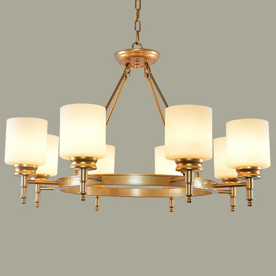 Opal Glass Pendant Chandelier Light For Retro Living Room Décor