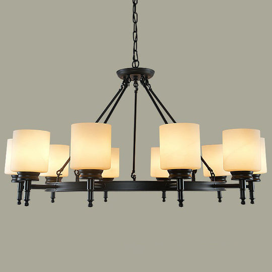 Opal Glass Pendant Chandelier Light For Retro Living Room Décor