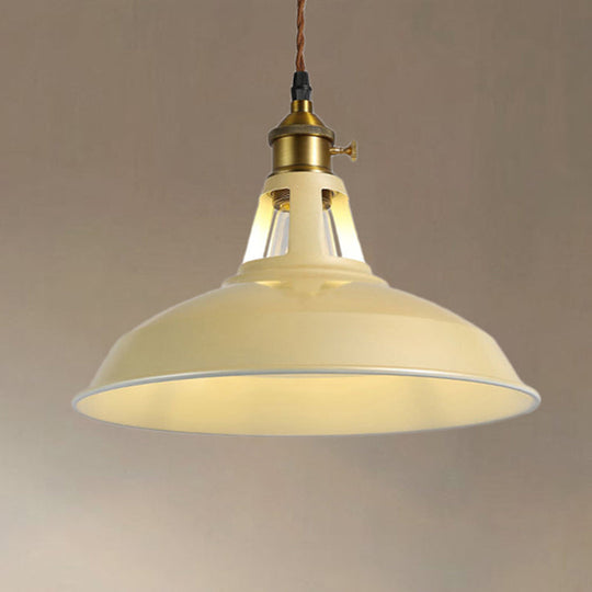 Barn Pendant Lighting Fixture - Industrial Metal Ceiling Light For Dining Room Beige/Blue/Green