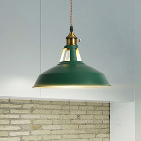 Barn Pendant Light Fixture - Industrial Beige/Blue/Green Metal for Dining Room