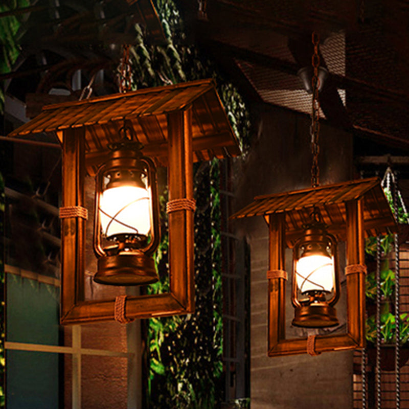 Vintage Fish-Shaped Pendant Light with Opal Glass in Weathered Copper