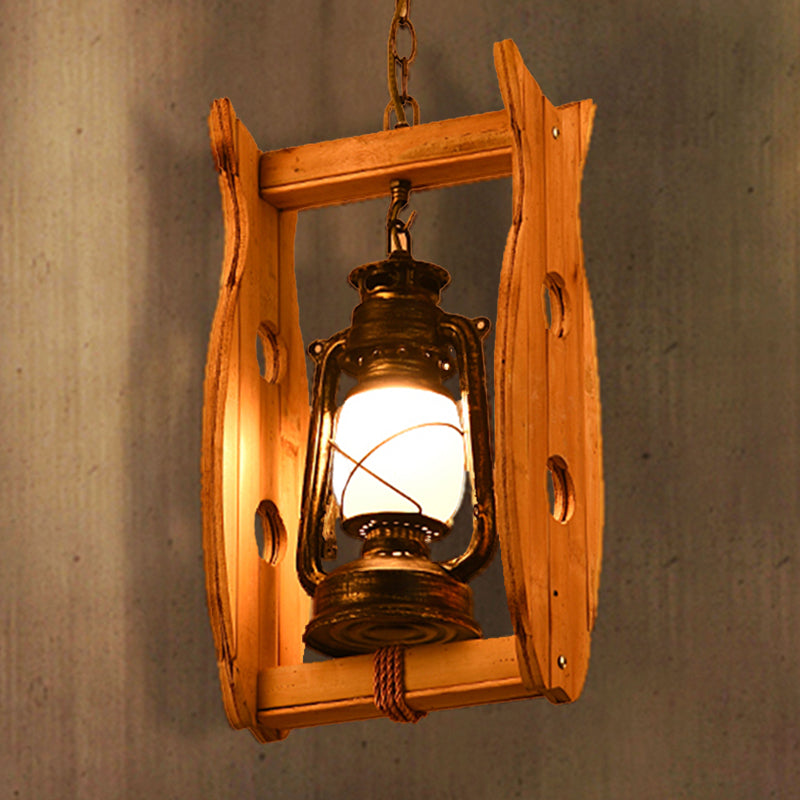 Vintage Style House/Fish Opal Glass Pendant Light In Weathered Copper - 1-Light Hanging Ceiling