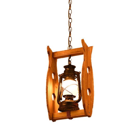 Vintage Style House/Fish Opal Glass Pendant Light In Weathered Copper - 1-Light Hanging Ceiling