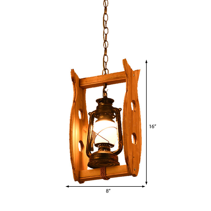 Vintage Style House/Fish Opal Glass Pendant Light In Weathered Copper - 1-Light Hanging Ceiling