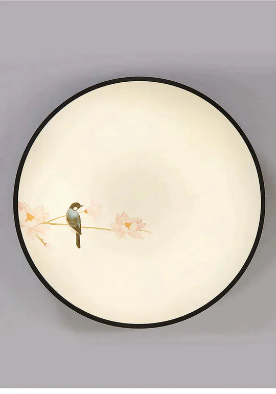 Modern New Flower Bird Round Bedroom Ceiling Lamp