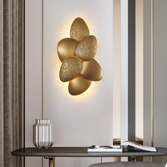 Modern Stainless Steel Squama Wall Light With Gold Accents - 3/6 Lights Bedroom Sconce Fixture 3 /