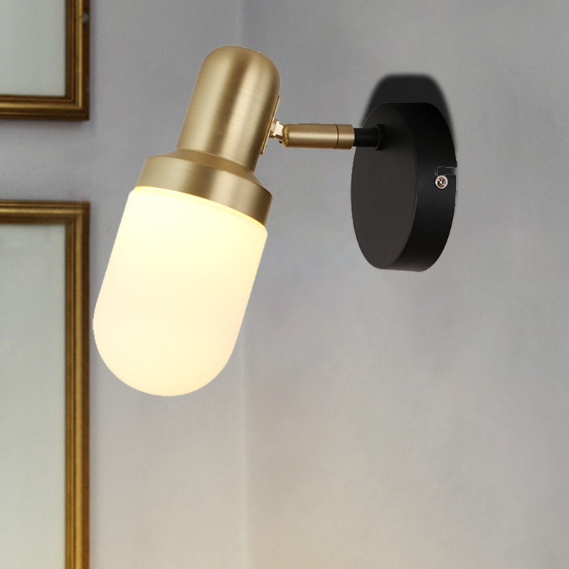 Modern Glass Sconce Light - Wall Mount 1/2/3 Lights With Black Arm And Backplate