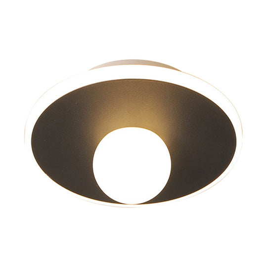 Contemporary LED Flush Lamp with Acrylic Shade and Mount in White or Black