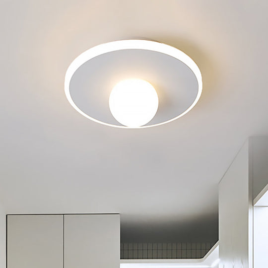 Contemporary LED Flush Lamp with Acrylic Shade and Mount in White or Black