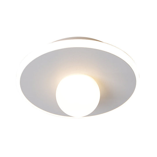 Contemporary LED Flush Lamp with Acrylic Shade and Mount in White or Black