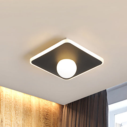 Contemporary LED Flush Lamp with Acrylic Shade and Mount in White or Black