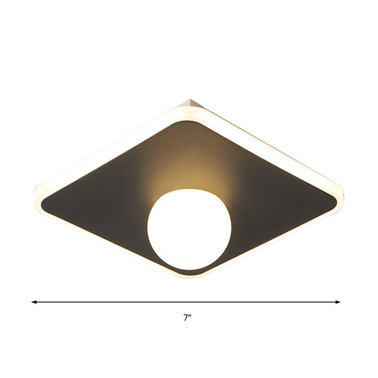 Contemporary LED Flush Lamp with Acrylic Shade and Mount in White or Black