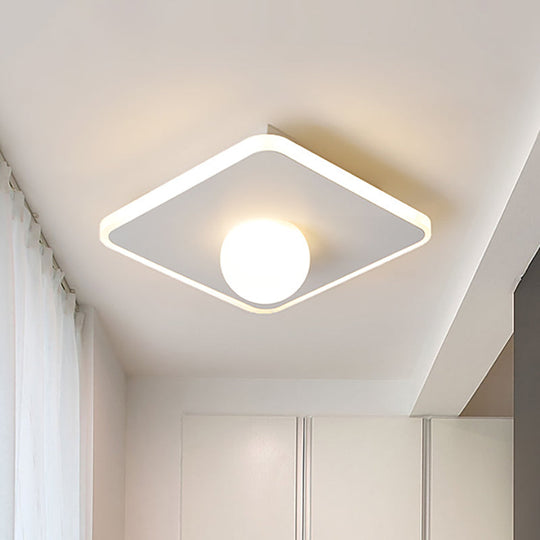 Contemporary LED Flush Lamp with Acrylic Shade and Mount in White or Black