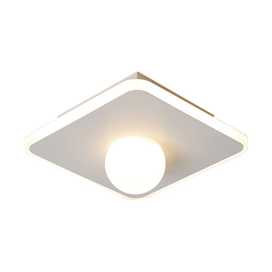 Contemporary LED Flush Lamp with Acrylic Shade and Mount in White or Black