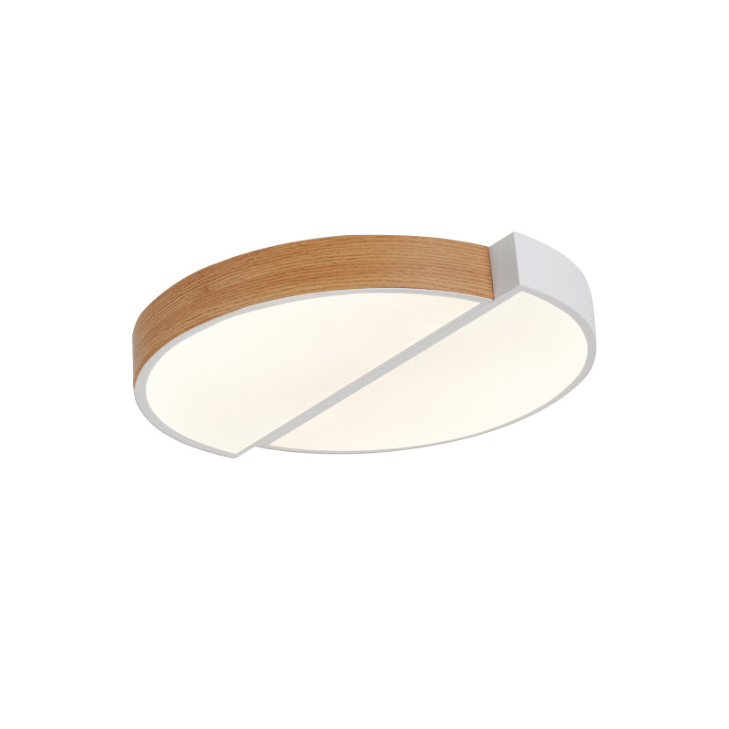 Contemporary Wood White Led Circle Flush Mount Lamp - 20.5 And 33 Diameter